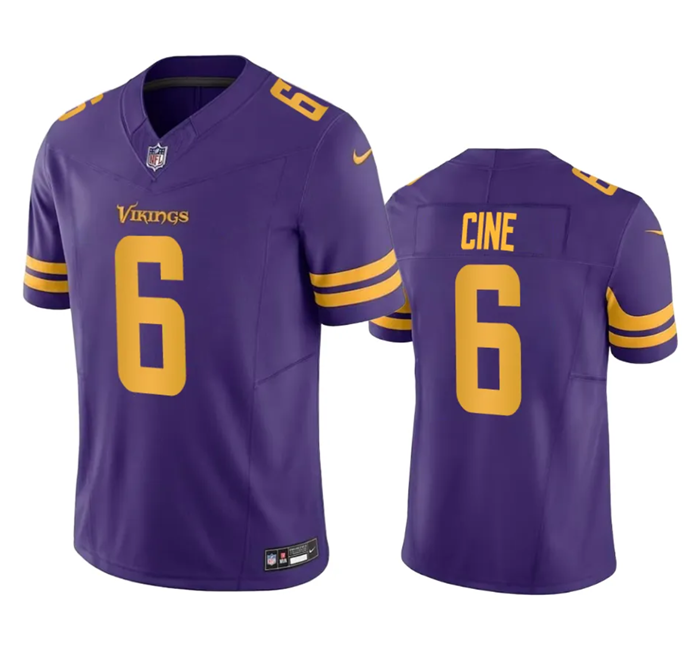 Men's Minnesota Vikings #6 Lewis Cine Purple 2023 F.U.S.E. Color Rush Stitched Jersey