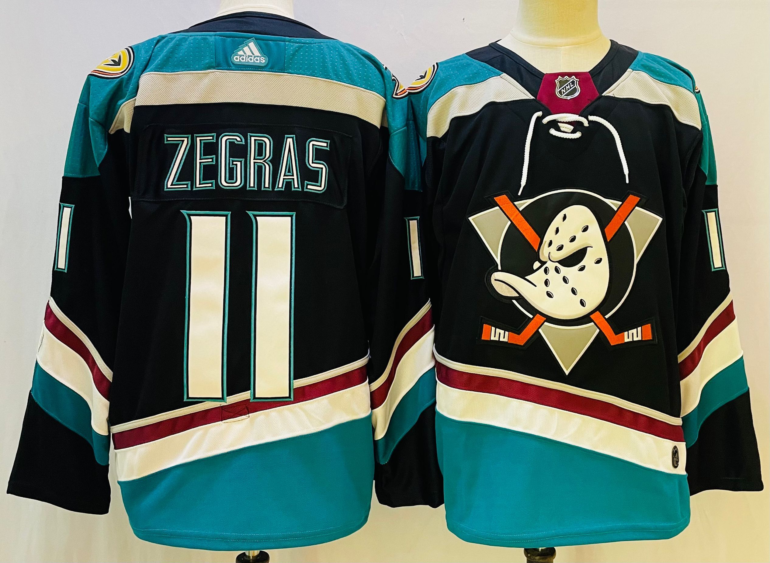 Men's Anaheim Ducks #11 Trevor Zegras Black Authentic Jersey