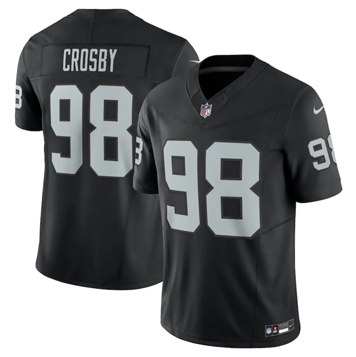 Men's Las Vegas Raiders #98 Maxx Crosby Black 2023 F.U.S.E Vapor Untouchable Stitched Football Jersey