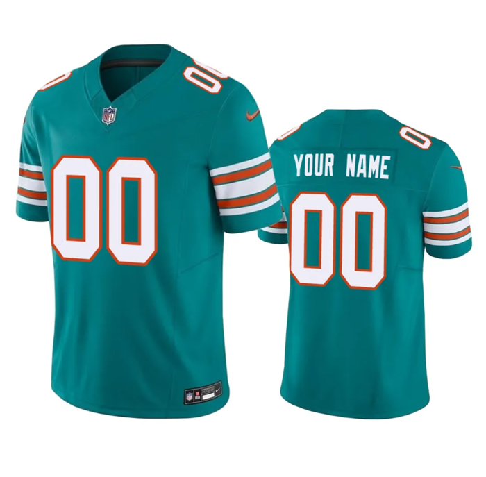 Men's Miami Dolphins Active Player Custom Aqua 2023 F.U.S.E Vapor Limited Stitched Football Jersey