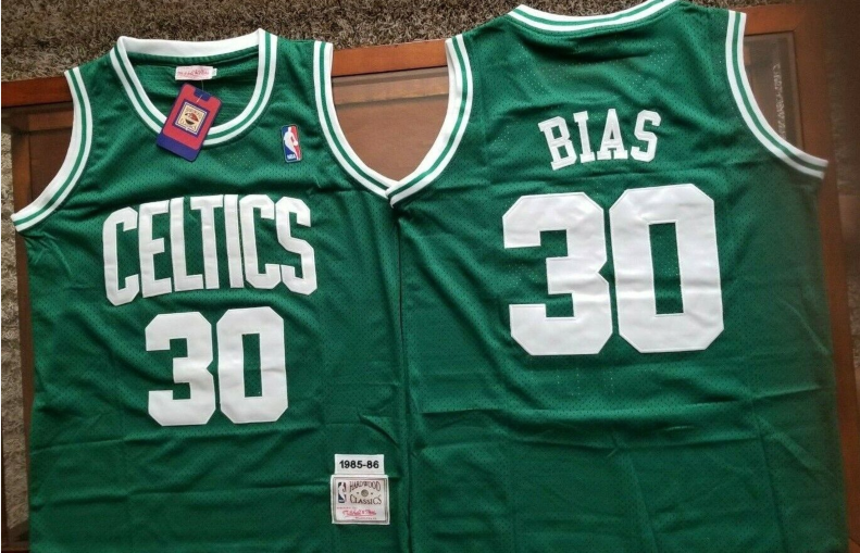 Men's Boston Celtics #30 Len Bias Green Swingman Throwback Jersey 