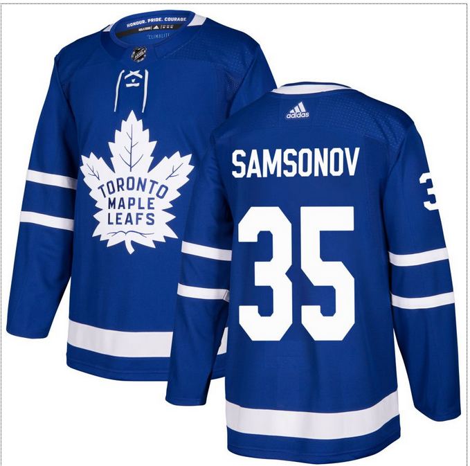 Men's Toronto Maple Leafs #35 Ilya Samsonov Blue Stitched Jersey