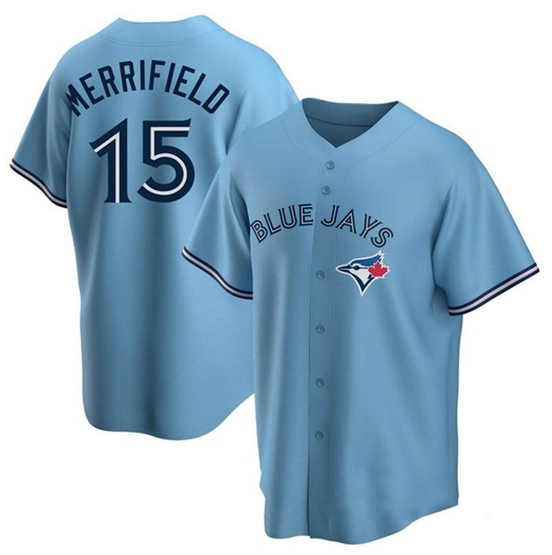 Men's Toronto Blue Jays #15 Whit Merrifield Light Blue Stitched MLB Cool Base Nike Jersey