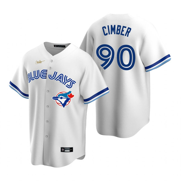 Mens Toronto Blue Jays #90 Adam Cimber Nike White Cooperstown Collection Jersey