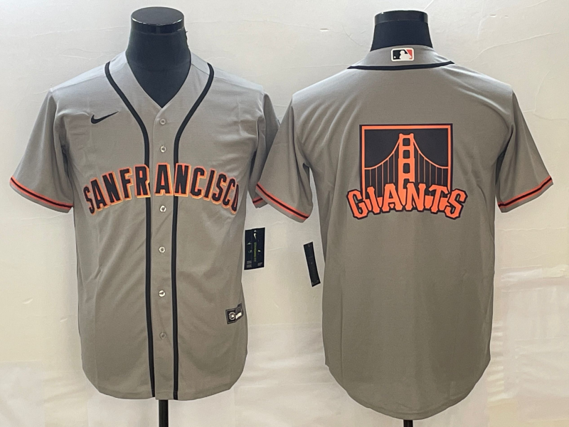 Men's San Francisco Giants Gray Team Big Logo Cool Base Stitched Jersey