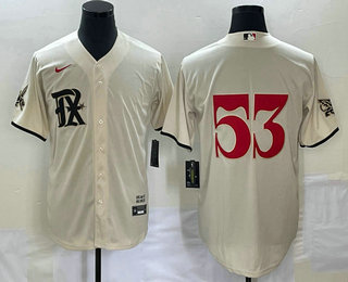 Men's Texas Rangers #53 Adolis Garcia Cream 2023 City Connect Cool Base Stitched Jersey