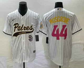 Men's San Diego Padres #44 Joe Musgrove White Pinstripe 2023 City Connect Cool Base Stitched Jersey