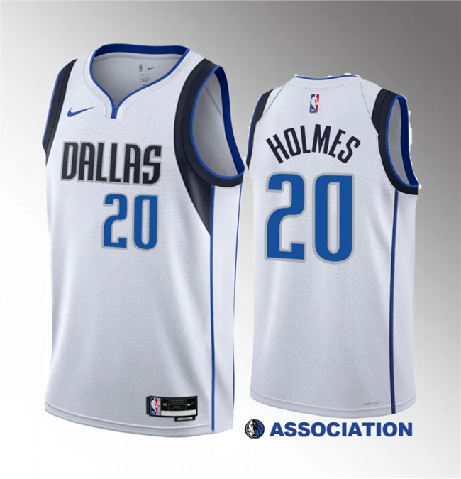 Richaun Holmes Men's Dallas Mavericks #20 2023 Draft Association Edition Stitched Basketball Jersey - White