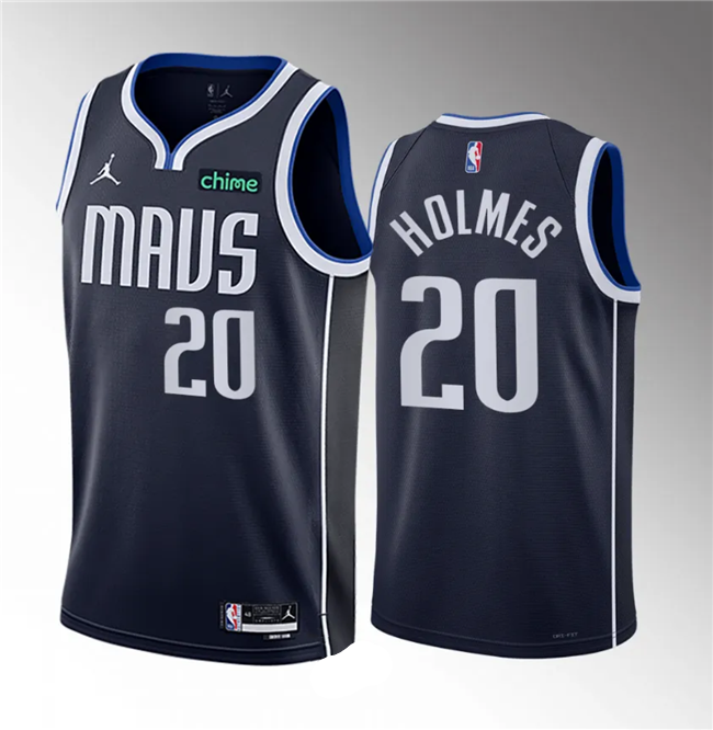 Richaun Holmes Men's Dallas Mavericks #20 2023 Draft Statement Edition Stitched Basketball Jersey - Navy