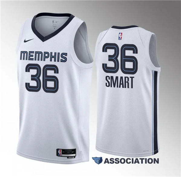 Marcus Smart Men's Memphis Grizzlies #36 2023 Draft Association Edition Stitched Basketball Jersey - White