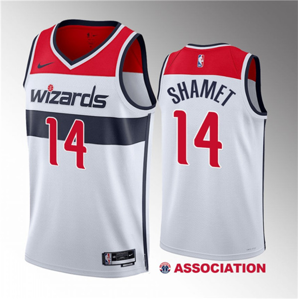 Landry Shamet Men's Washington Wizards #14 2023 Draft Association Edition Stitched Jersey - White