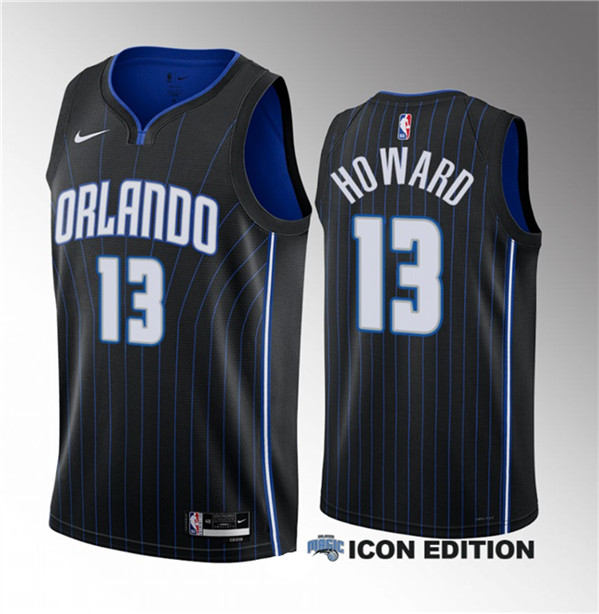 Jett Howard Men's Orlando Magic #13 2023 Draft Icon Edition Stitched Basketball Jersey - Black