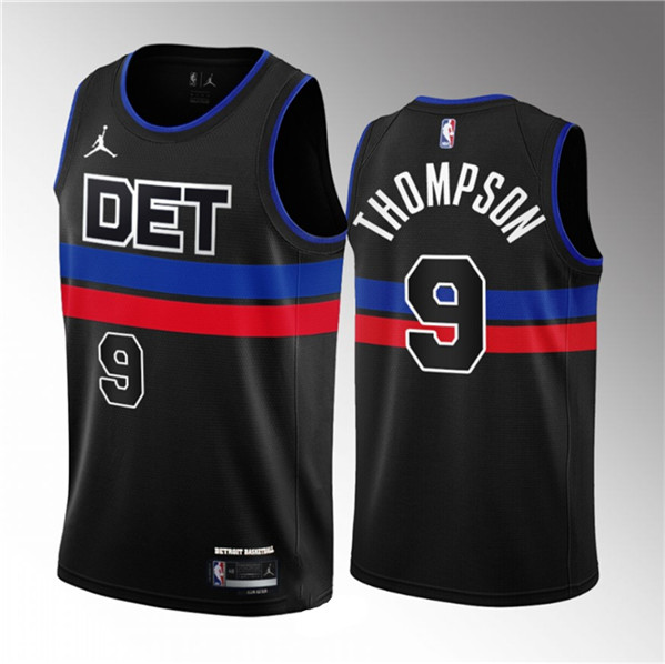 Ausar Thompson Men's Detroit Pistons #9 2023 Draft Statement Edition Stitched Basketball Jersey - Black