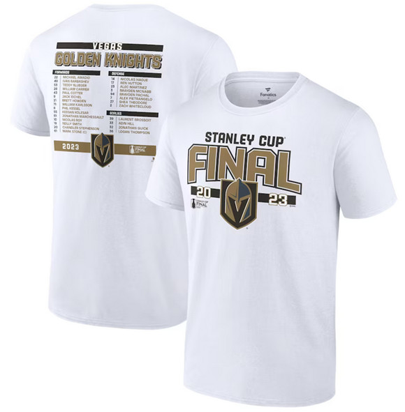 Men's Vegas Golden Knights White 2023 Stanley Cup Final Roster T-Shirt