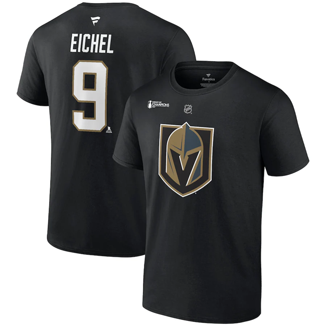 Jack Eichel Men's Vegas Golden Knights #9 2023 Stanley Cup Champions Name & Number T-Shirt - Black