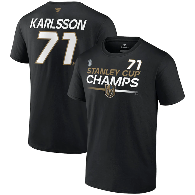 William Karlsson Men's Vegas Golden Knights #71 2023 Stanley Cup Champions Pro Name & Number T-Shirt - Black