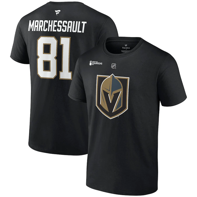 Jonathan Marchessault Men's Vegas Golden Knights #81 2023 Stanley Cup Champions Name & Number T-Shirt - Black