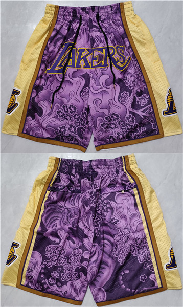 Men's Los Angeles Lakers Purple Yellow Shorts