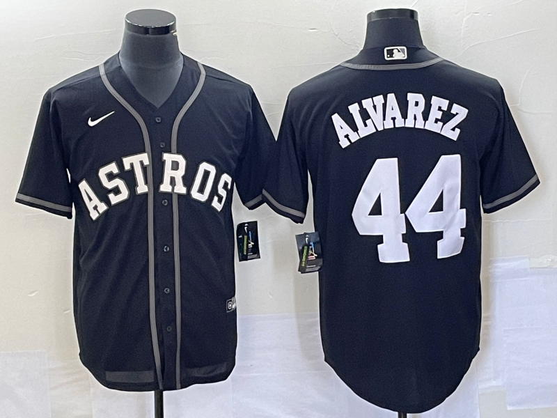 Yordan Alvarez Men's Houston Astros #44 Cool Base Stitched Baseball Jersey - Black