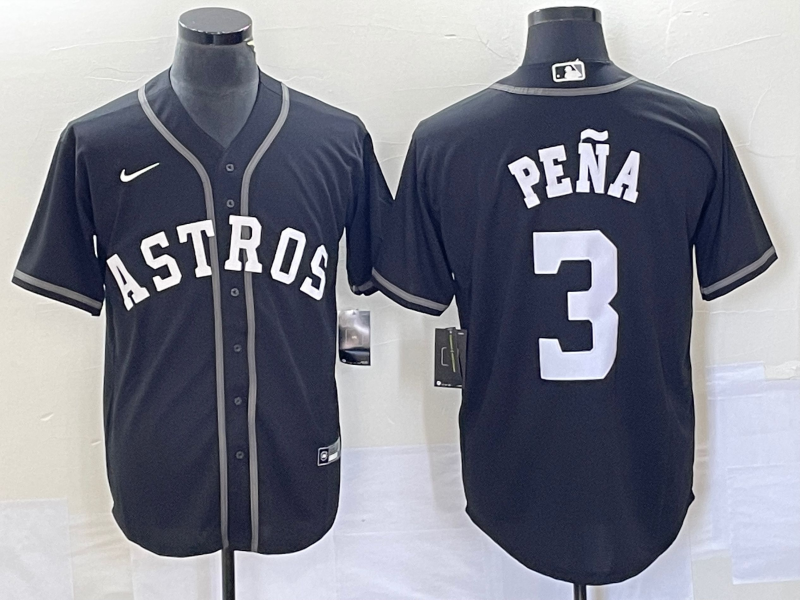 Jeremy Pena Men's Houston Astros #3 Cool Base Stitched Baseball Jersey - Black