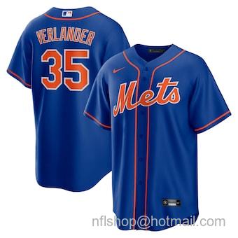 Justin Verlander Men's New York Mets #35 Stitched MLB Cool Base Nike Jersey - Blue