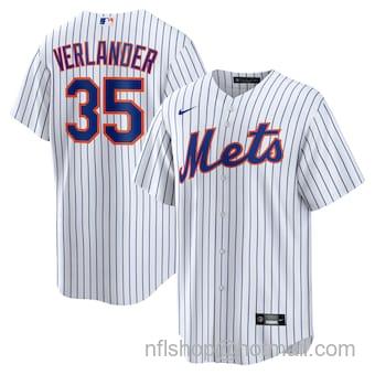 Justin Verlander Men's New York Mets #35 Stitched MLB Cool Base Nike Jersey - White