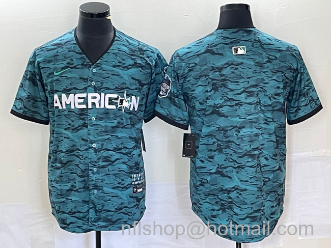 Men's American League 2023 MLB All-Star Game Blank Cool Base Stitched Jerseys - Teal