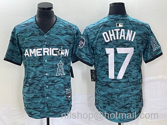 Shohei Ohtani Men's Los Angeles Angels #17 2023 All Star Cool Base Stitched Jersey - Teal