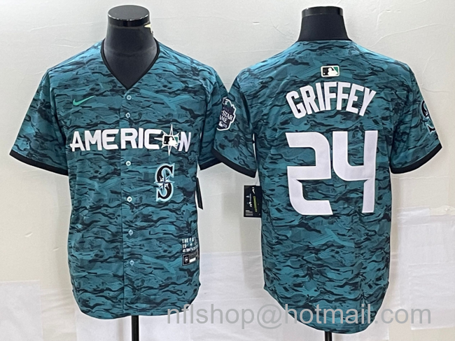 Ken Griffey Men's Seattle Mariners #24 2023 All Star Cool Base Stitched Jersey - Teal