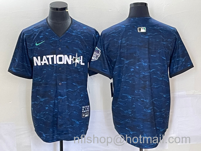 Men's National League Blank 2023 All star Cool Base Stitched Jerseys - Royal