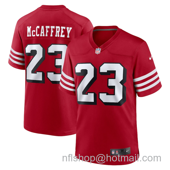 Christian McCaffrey Men's San Francisco 49ers #23 Game Stitched Football Jersey - Red