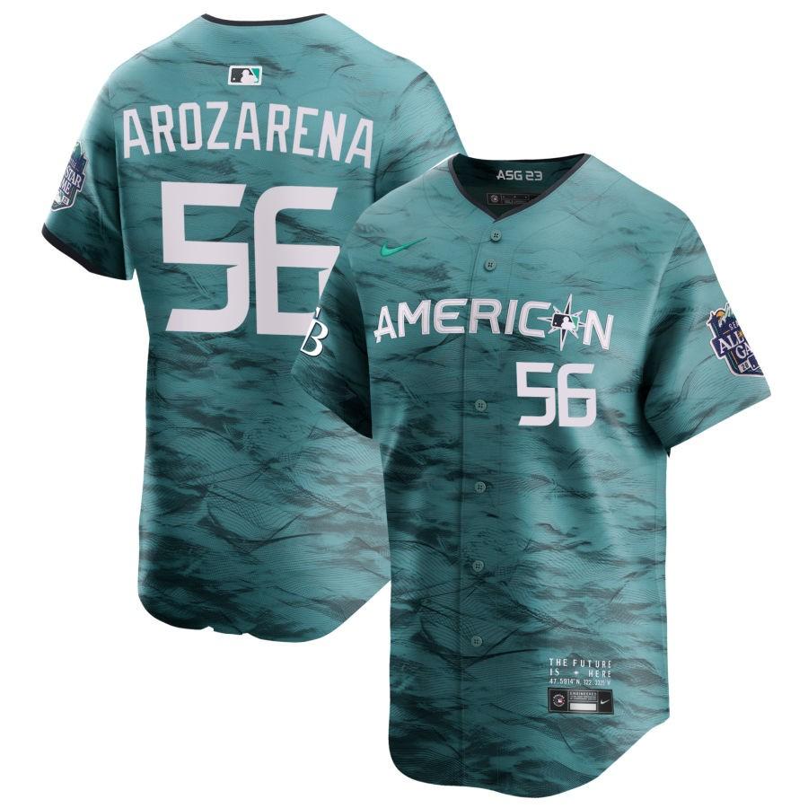 Randy Arozarena #56 Men's American League 2023 MLB All-Star Game Cool Base Stitched Jersey - Teal