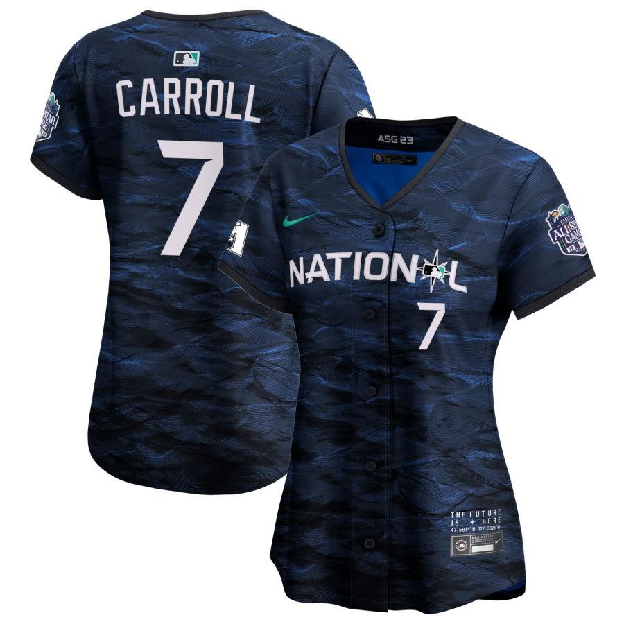 Corbin Carroll #7 National League Women's 2023 MLB All-Star Game Cool Base Stitched Jersey - Royal