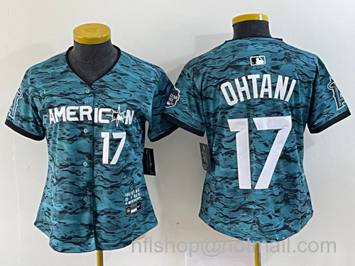 Shohei Ohtani Women's Los Angeles Angels #17 2023 All Star Cool Base Stitched Jersey - Number Teal