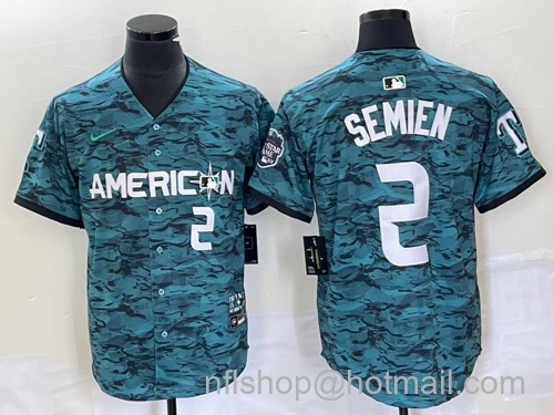 Marcus Semien Men's Texas Rangers #2 2023 All Star Stitched Baseball Jersey - Teal