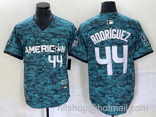 Julio Rodriguez Men's Seattle Mariners #44 2023 All Star Cool Base With Patch Stitched Baseball Jersey - Teal