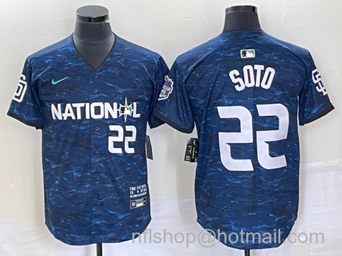 Juan Soto Men's San Diego Padres #22 2023 All Star Cool Base Stitched Baseball Jersey - Royal