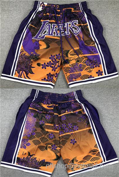 Men's Los Angeles Lakers Shorts - Purple Yellow