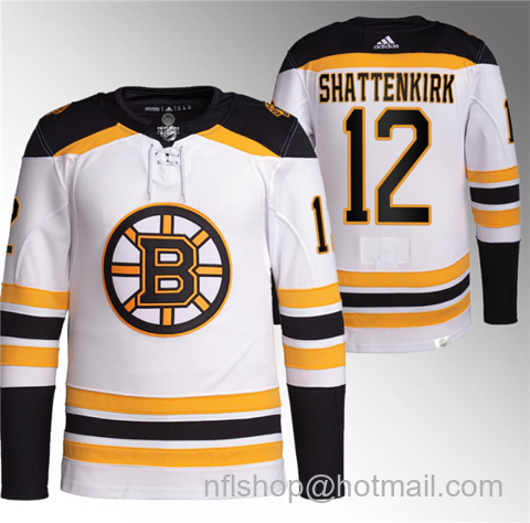 Kevin Shattenkirk Men's Boston Bruins #12 Stitched Jersey - White