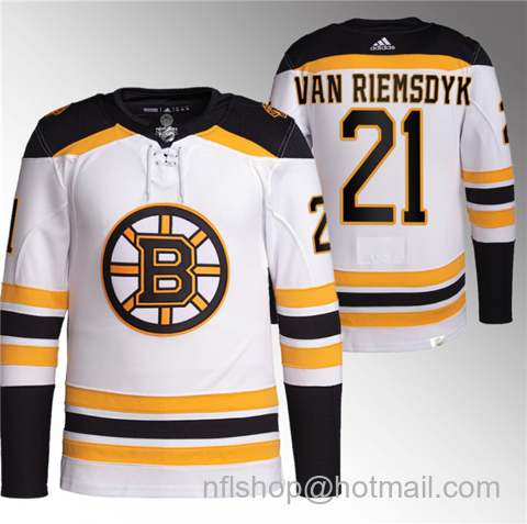 James van Men's Boston Bruins #21 Riemsdyk Stitched Jersey - White