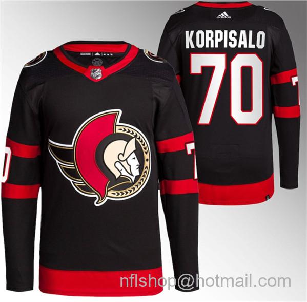 Joonas Korpisalo Men's Ottawa Senators #70 Stitched Jersey - Black