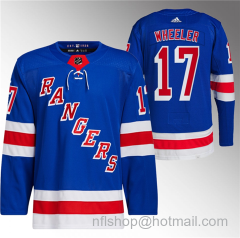 Blake Wheeler Men's New York Rangers #17 Stitched Jersey - Royal