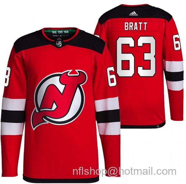 Jesper Bratt Men's New Jersey Devils #63 Stitched Jersey - Red