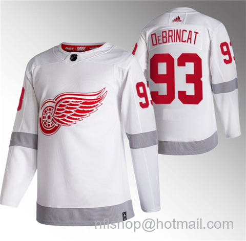 Alex DeBrincat Men's Detroit Red Wings #93 2020-21 Reverse Retro Stitched Jersey - White