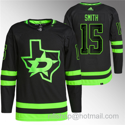 Craig Smith Men's Dallas Stars #15 Stitched Jersey - Black