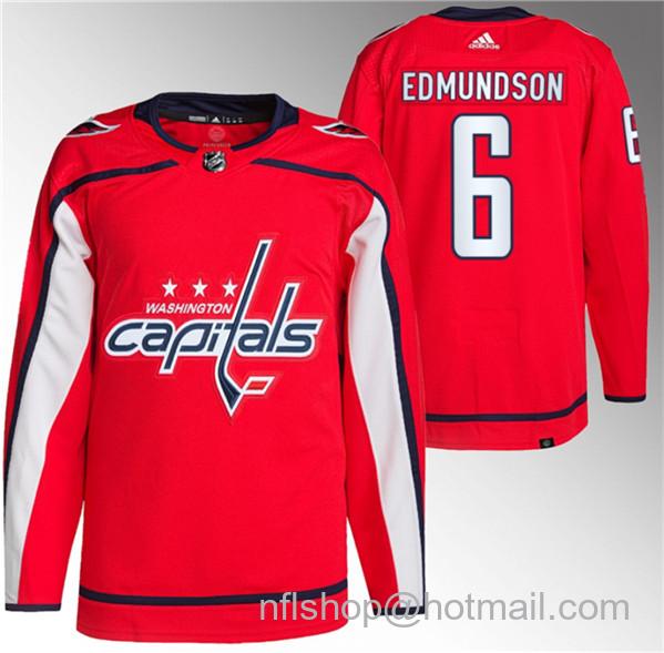 Joel Edmundson Men's Washington Capitals #6 Stitched Jersey - Red