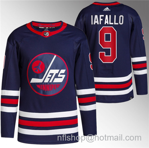 Alex Iafallo Men's Winnipeg Jets #9 2021-22 Stitched Jersey - Navy