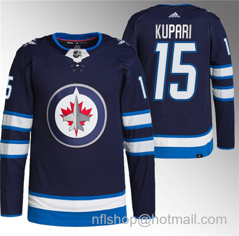 Rasmus Kupari Men's Winnipeg Jets #15 Stitched Jersey - Navy