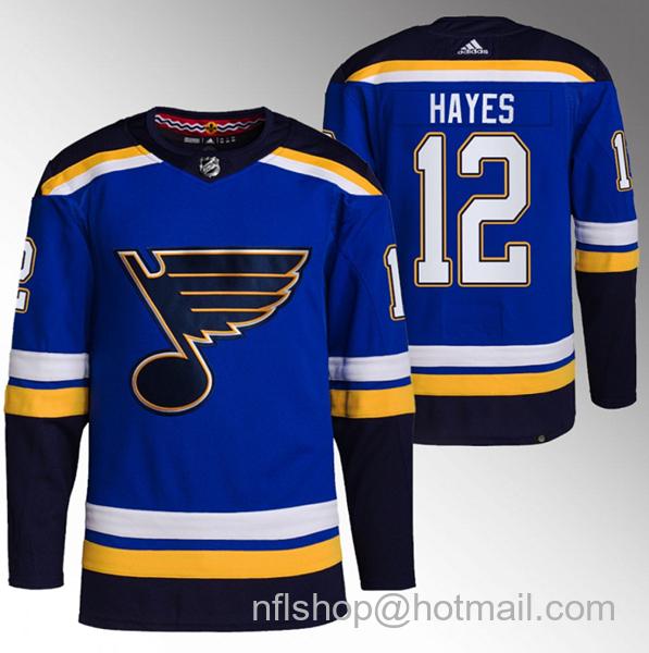 Kevin Hayes Men's St. Louis Blues #12 Stitched Jersey - Blue