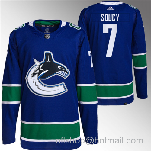 Carson Soucy Men's Vancouver Canucks #7 Stitched Jersey - Blue